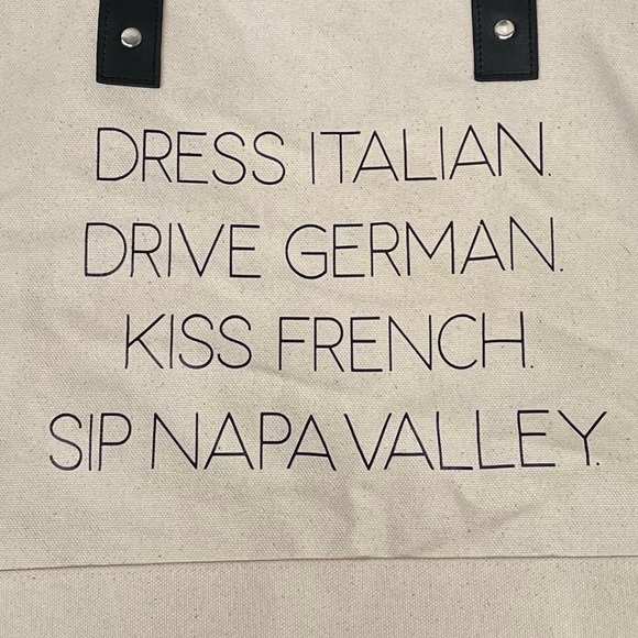 Canvas and leather tote bag picnic beach bag grocery bag - Picture 6 of 7